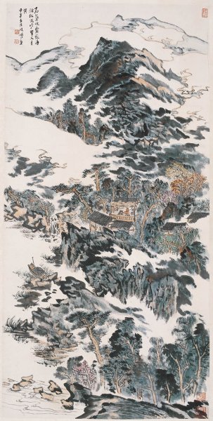 近现代 陆俨少 山水 59X110[山水] 