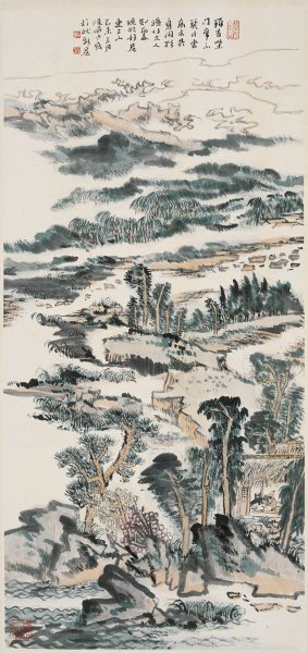 近现代 陆俨少 山水 52X111[山水] 