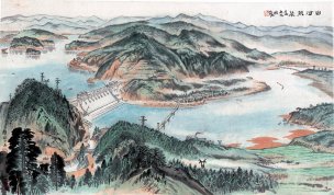 近现代 陆俨少 山河新装 83x49[山水] 