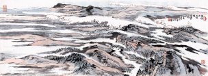近现代 陆俨少 山水（虹桥机场补笔）143.2-52.5c