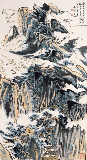 近现代 陆俨少 山水 28x52 [山水]