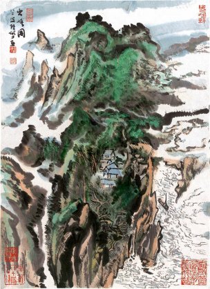 近现代 陆俨少 出峡图 50x69[山水]