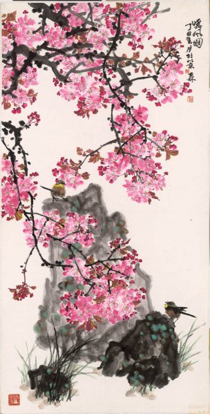 近现代 郎森 暖风图 70X138 [花鸟]