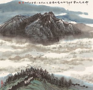 近现代 赵准旺 雨后天山 60x58[山水] 
