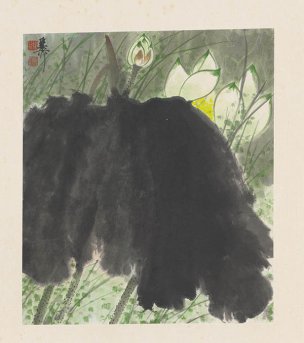 近现代 谢稚柳 花卉册页 (9) 41x46[花鸟] 