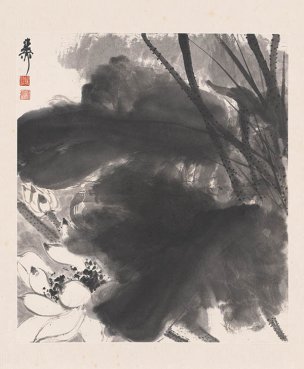 近现代 谢稚柳 花卉册页 (13) 41x46[花鸟] 