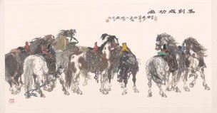 近现代 许勇 马到成功图-X 142x75[走兽] 