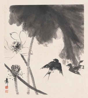 近现代 谢稚柳 花卉册页 (12) 41x46[花鸟] 