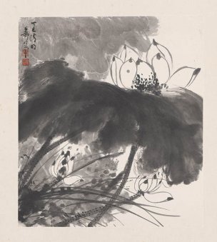 近现代 谢稚柳 花卉册页 (2) 41x46[花鸟]
