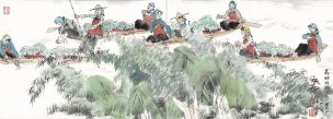 近现代 谢志高 荔甜时节 翰77B2~1  93×34[人物]