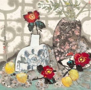 近现代 袁野 春兰幽香 60x60[花鸟]