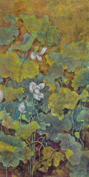近现代 蔡小丽 荷花八条屏-06 93x184[花鸟]