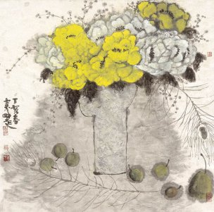 近现代 袁野 雅韵 60x59[花鸟]