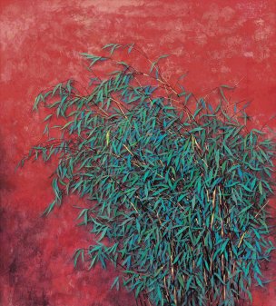 近现代 蔡小丽 红竹-07ok-成品ok 137x152[花鸟]