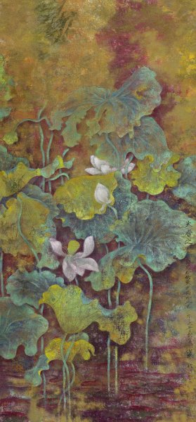 近现代 蔡小丽 荷花八条屏-01 95x204[花鸟]