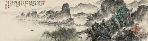 近现代 蔡景星 借问西湖-45.5x161 [山水]