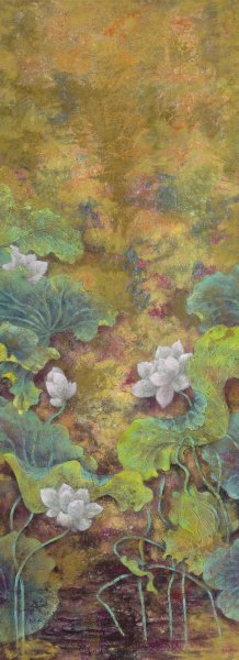 近现代 蔡小丽 荷花六条屏-01 211x77x6[花鸟]