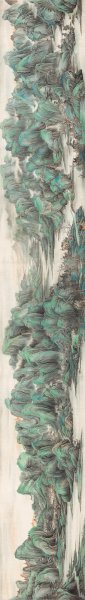 近现代 董希源 青绿山水图卷（巨幅山水）  700×