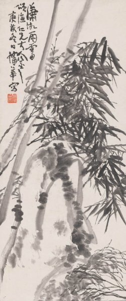 近现代 蒲华 凤竹图轴50x118[花鸟]
