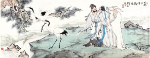 近现代 范曾 苏子侣鹤图 171×67 [人物]