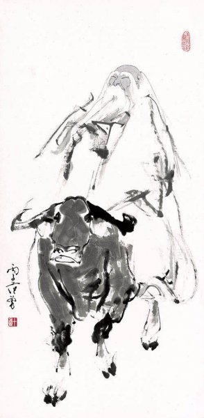 近现代 范曾 老子出关-136x67[人物]