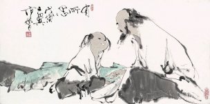近现代 范曾 有所思68x136[人物]