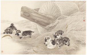 近现代 米春茂 乡间一隅 129X82[走兽]