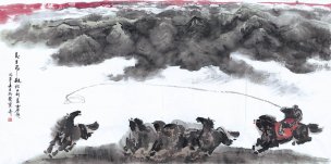 近现代 程大利 秀里飞鞭 137X68[走兽]