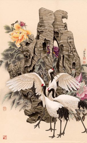 近现代 窦绅卿 吉瑞图 91x149[花鸟]
