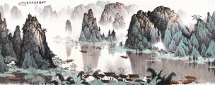 近现代 白雪石 千峰竞秀纸60x150 无涂层[山水]