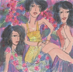 近现代 秀生 姐妹花jiemeihua2(68.5x69.5) [人物]