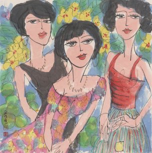 近现代 秀生 姐妹花-jiemeihua1(69.5x68.3) [人物]