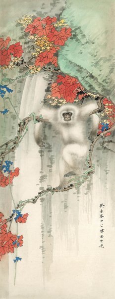 近现代 田世光 小猴  30x77[走兽]