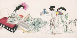 近现代 王西京 长眼歌诗意-1 137x69[人物]