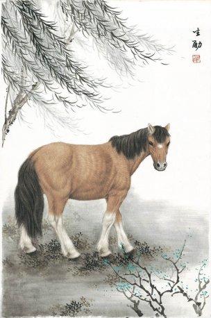近现代 王生勈 十二生肖 马 46x69[走兽]