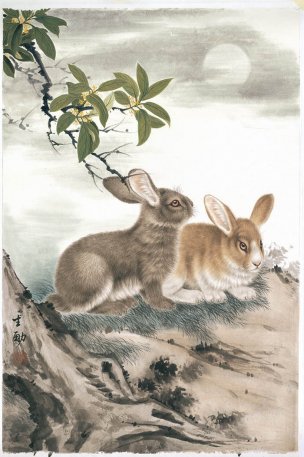 近现代 王生勈 十二生肖 兔 55x83[走兽]