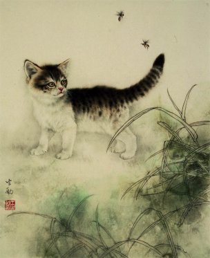 近现代 王生勈 工笔画 走兽画法 (2)猫[走兽]