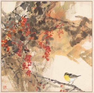 近现代 王明明 醉秋-X 69x69[花鸟]
