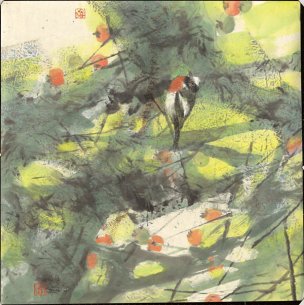 近现代 王明明 春晴-X 69x69[花鸟]