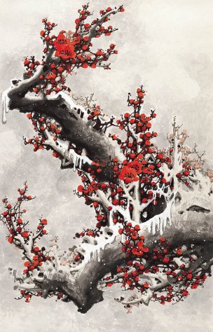 近现代 王成喜 梅 纸本 28x43[花鸟]