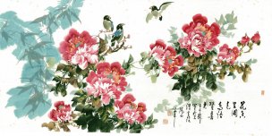 近现代 熊鸿心 花鸟图138.4-69.2cm[花鸟]