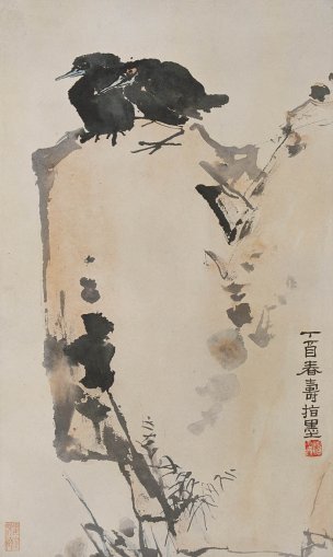 近现代 潘天寿 春寿 32X56[花鸟]