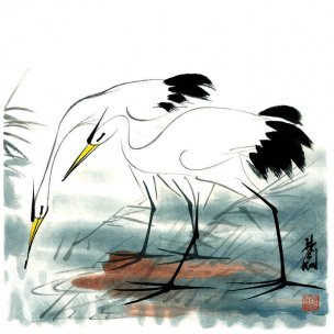 近现代 林风眠 双鹤[花鸟]