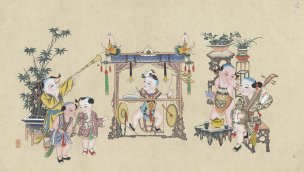 近现代 杨柳青 年画-43 143x81[人物]