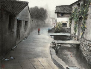 近现代 杨明义 江南白桥 CA0803060-095  45.5x34.5[山水