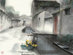 近现代 杨明义 江南白桥 CA0803060-093  45.5x34.5[山水