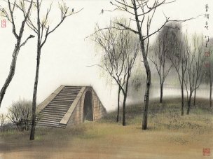 近现代 杨明义 江南白桥 CA0803060-069  45.5x34.5[山水