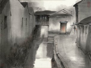近现代 杨明义 江南白桥 CA0803060-078  45.5x34.5[山水