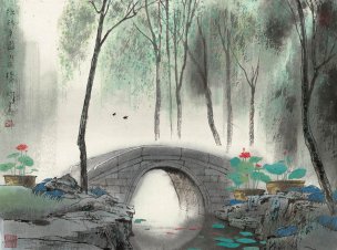 近现代 杨明义 江南白桥 CA0803060-060  45.5x34.5[山水