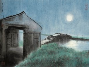 近现代 杨明义 江南白桥 CA0803060-071  45.5x34.5[山水